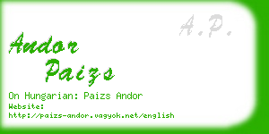 andor paizs business card